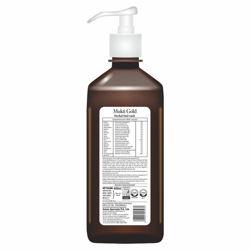 Mukti Gold Herbal Hairwash 400ml (Dispenser)