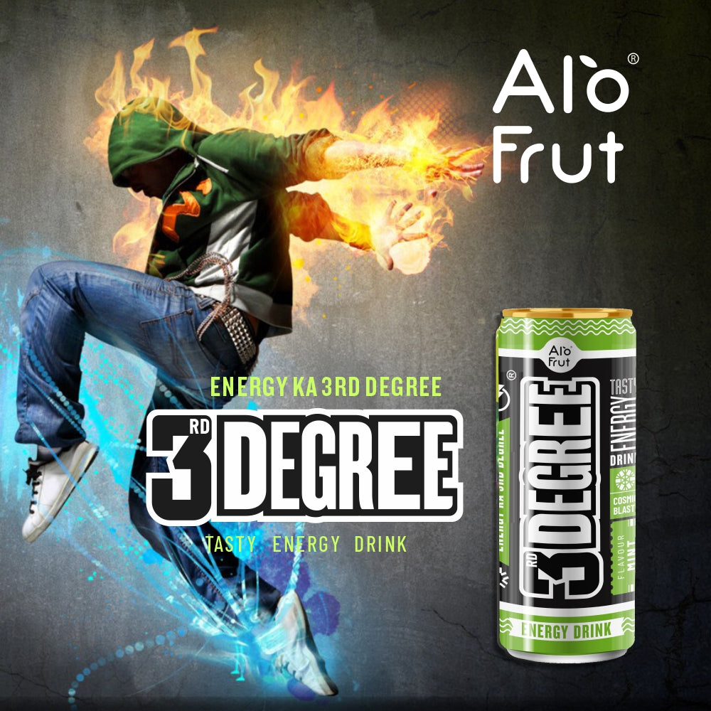 Alo Frut 3rd Degree Mint Flavour Energy Drink CAN 250ml | Tasty Instant Energy Sports Drink | Energy Ka 3rd Degree