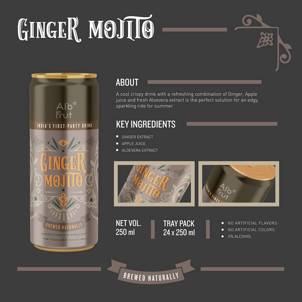 Alo Frut Ginger Mojito 250 ml Pack of 24