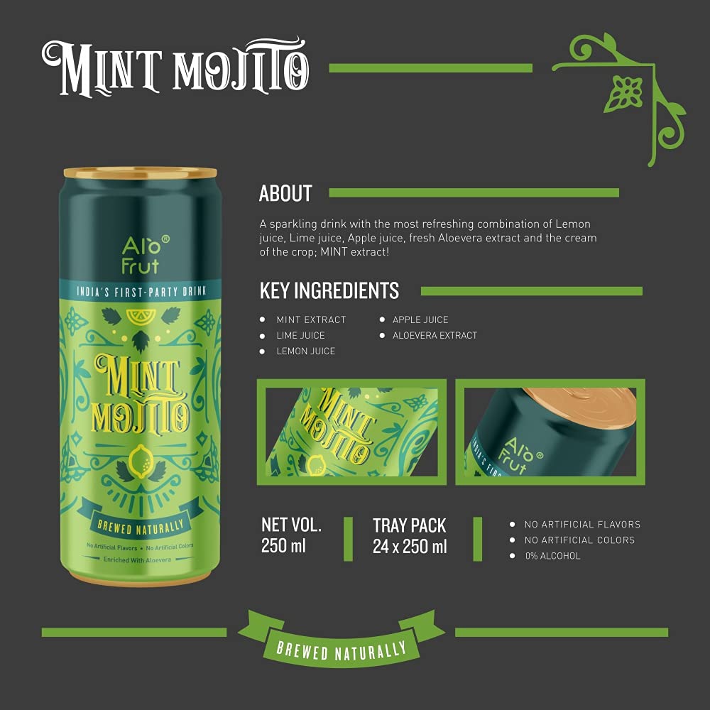 Alo Frut Mint Mojito 250 ml Pack of 24