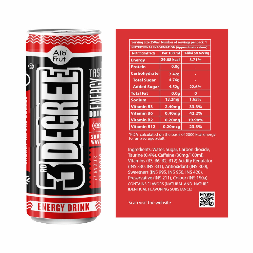 Alo Frut 3rd Degree Classic Flavour Energy Drink CAN 250ml