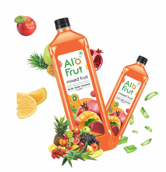 Alo Frut Mixed Fruit Juice With Aloevera Chunks - 300ML