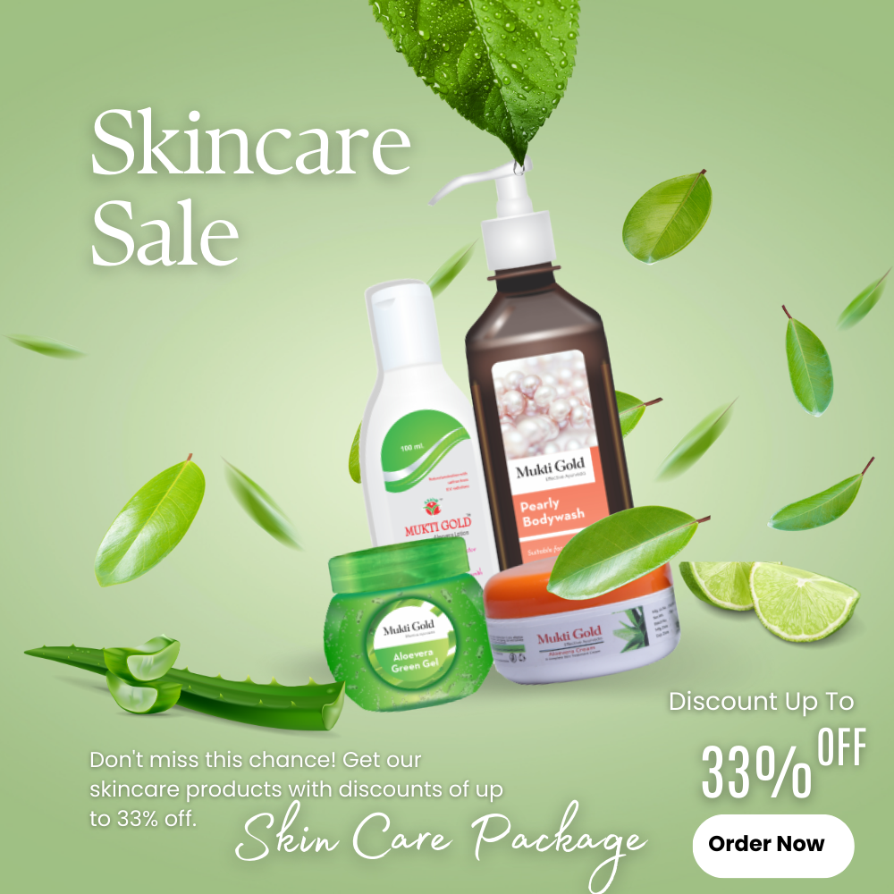 Skin Care Pack ( Axiom Mukti Gold Aloevera Green Gel 125g + Pearly Bodywash 250ml + Aloevera Cream 50g + Aloevera Lotion 100ml )