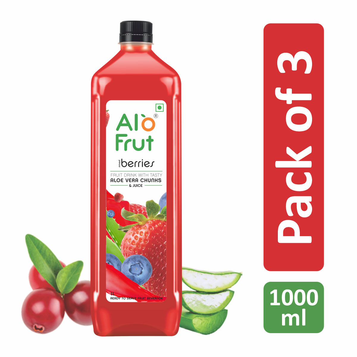 Alo Frut Berries Juice 1L Pack of 3