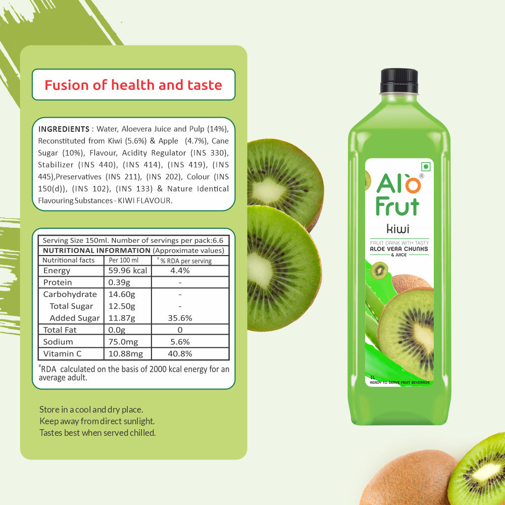 Alo Frut Kiwi Juice 1L Nutritional