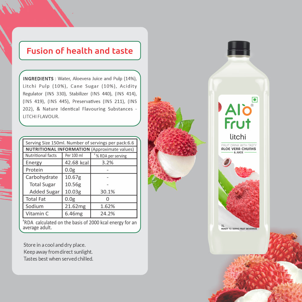 Alo Frut Litchi 1L Nutritional Value