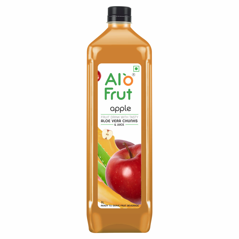 Alo Frut Apple Aloevera Chunks & Juice 1ltr