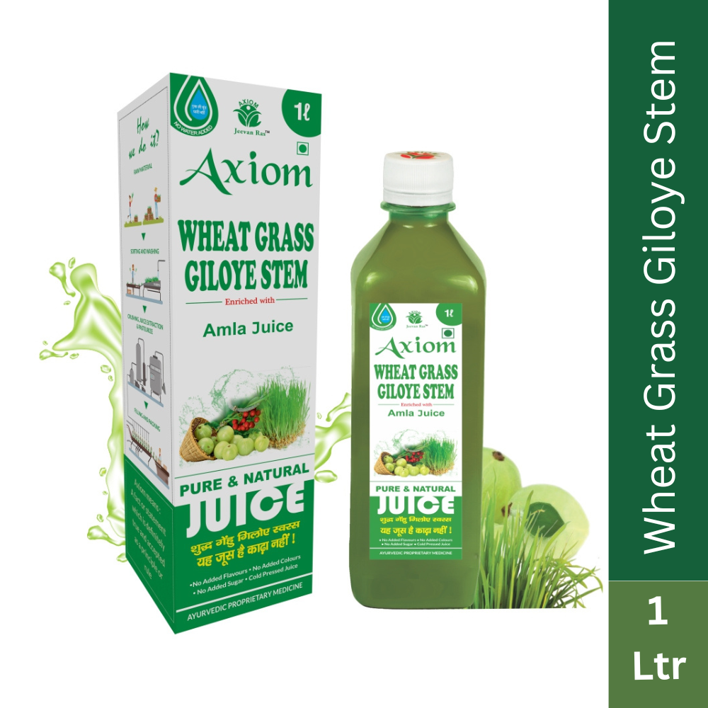 Axiom Wheatgrass Giloy stem Juice 1000 ml Helps in Detoxifying