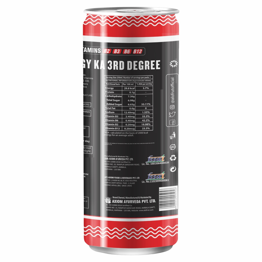 Alo Frut 3rd Degree Classic Flavour Energy Drink CAN 250ml