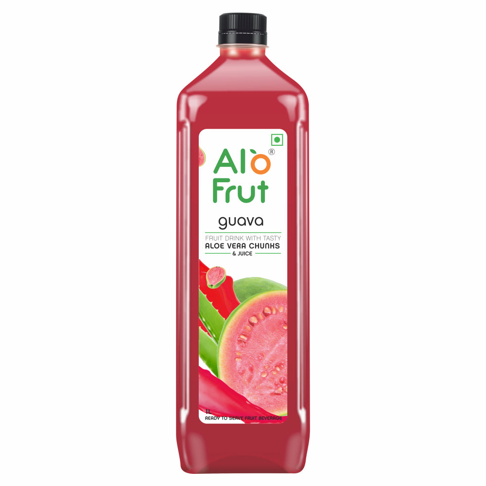 Alo Frut Guava Aloevera Chunks & Juice 1000ml (Pack of 3)
