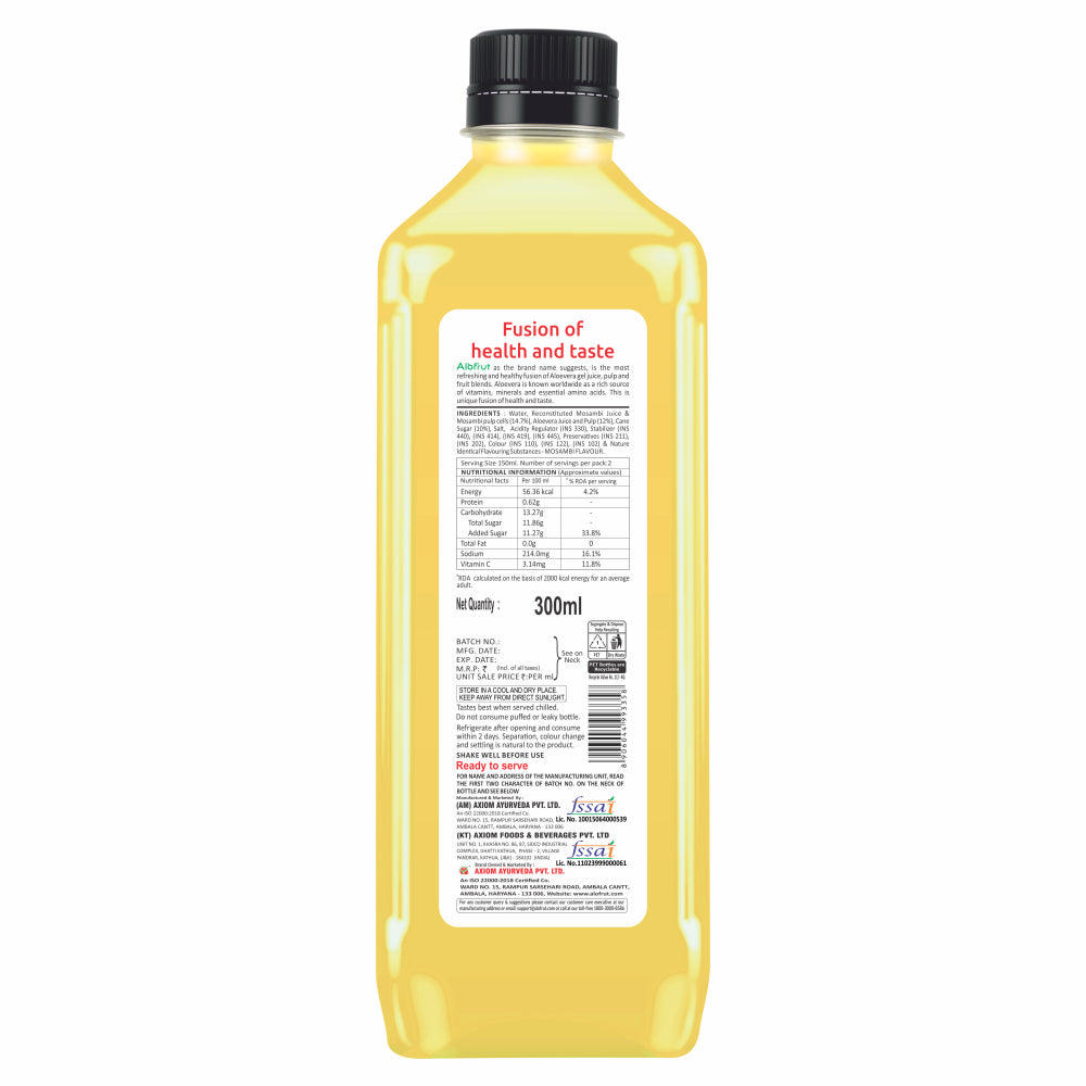 Alo Frut Mosambi Juice With Aloevera Chunks - 300ML