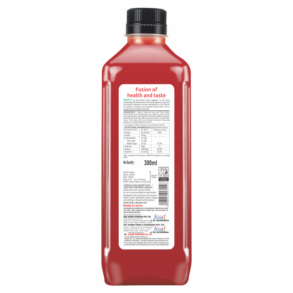 Alo Frut Anaar Juice With Aloevera Chunks - 300ml