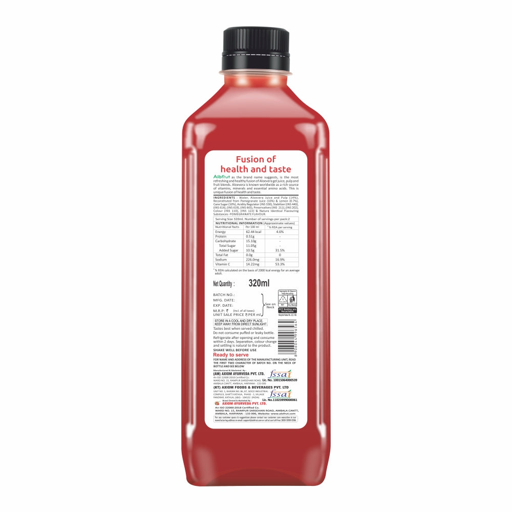 Alo Frut Anaar Juice With Aloevera Chunks - 320ml