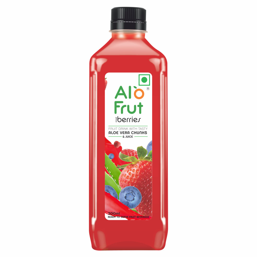 Alo Frut Berries Aloevera Chunks & Juice 300ml (Pack of 24)