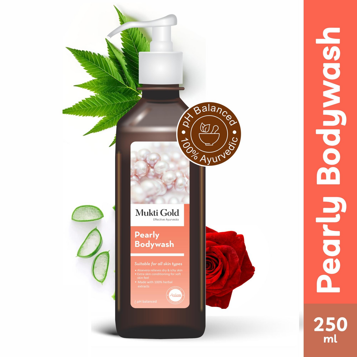 Mukti Gold Pearly Bodywash 250ml (Dispenser)