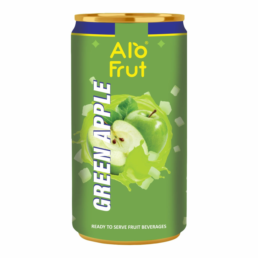 Alo Frut Assorted Drink With Fruit Bites|Peach, Green Apple & Pineapple Flavour - 180ml (Pack of 24)