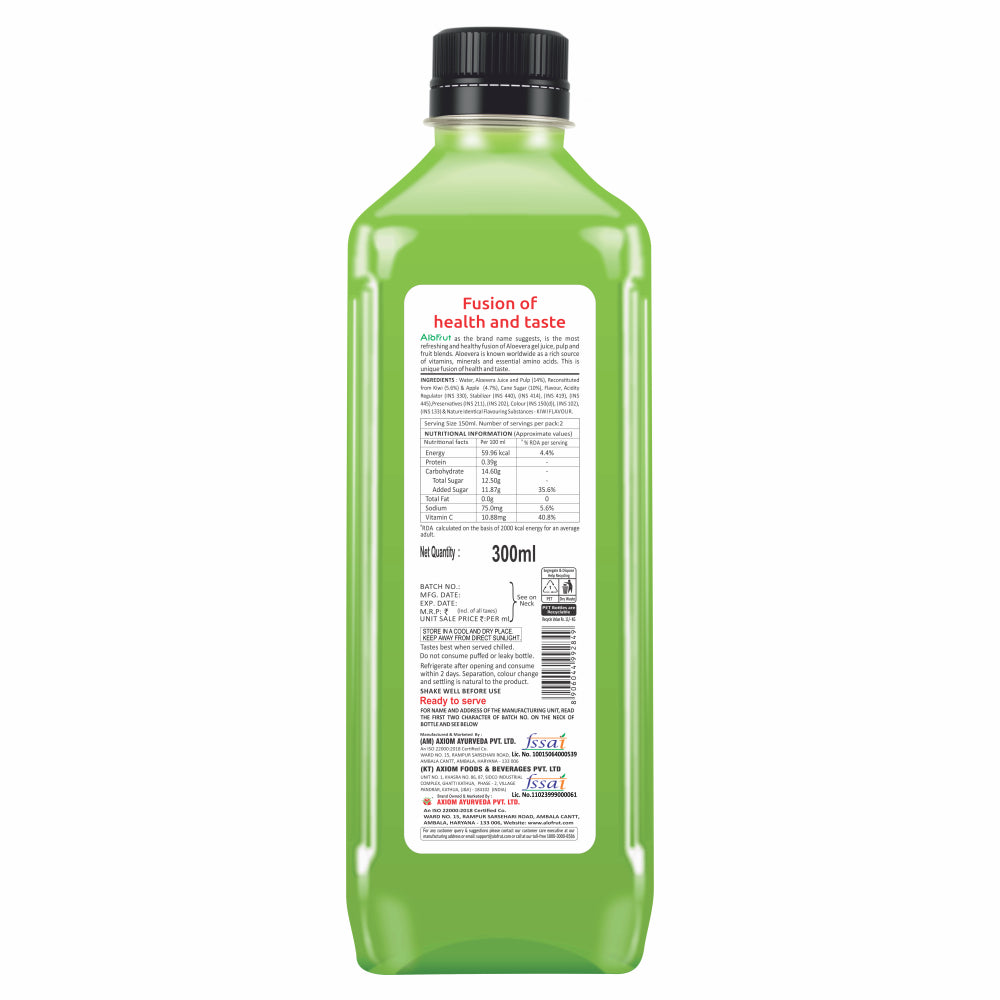 Alo Frut Kiwi Juice With Aloevera Chunks - 300ml