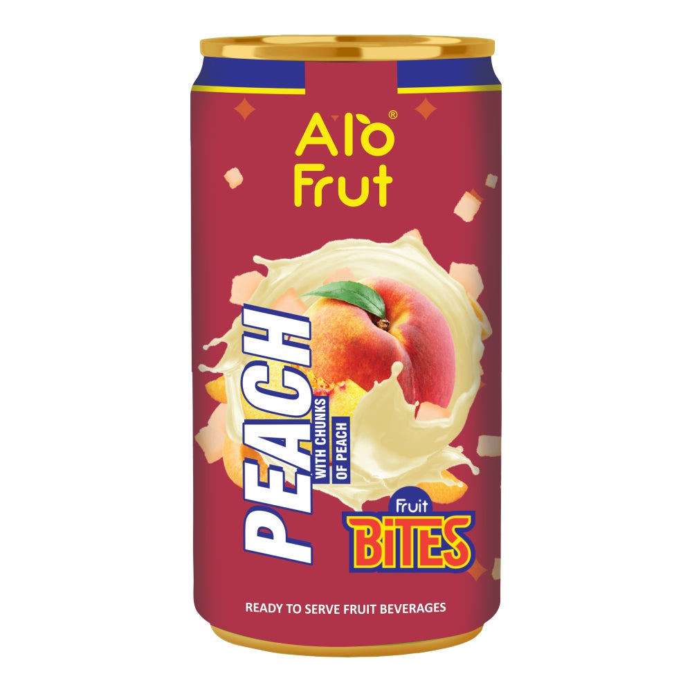 Alo Frut Assorted Drink With Fruit Bites|Peach, Green Apple & Pineapple Flavour - 180ml (Pack of 24)