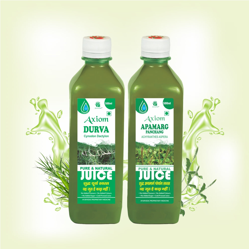 Axiom Acidity Combo of Durva Juice 500ml + Apamarg Juice 500ml