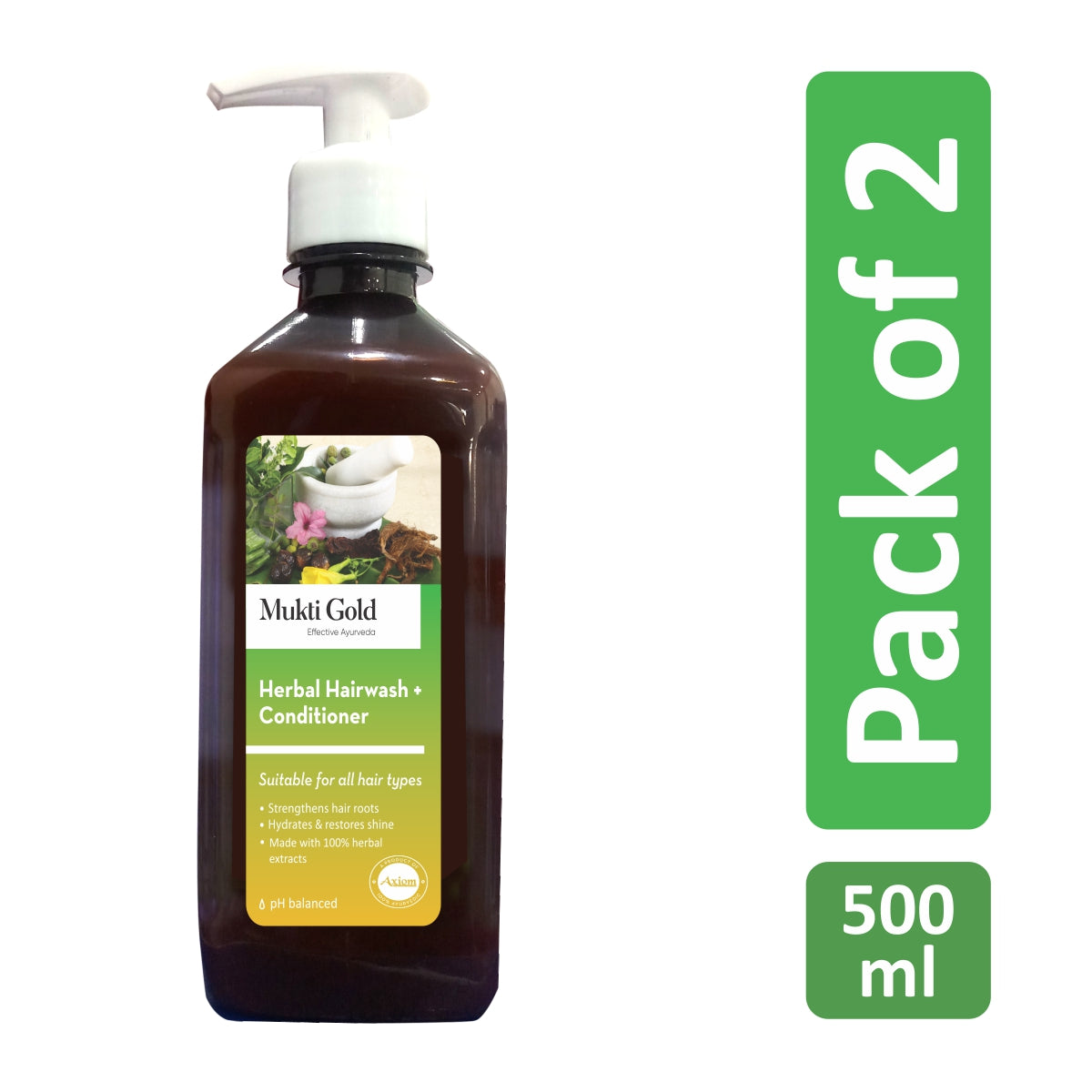Mukti Gold Herbal Hairwash with conditioner (500ml)