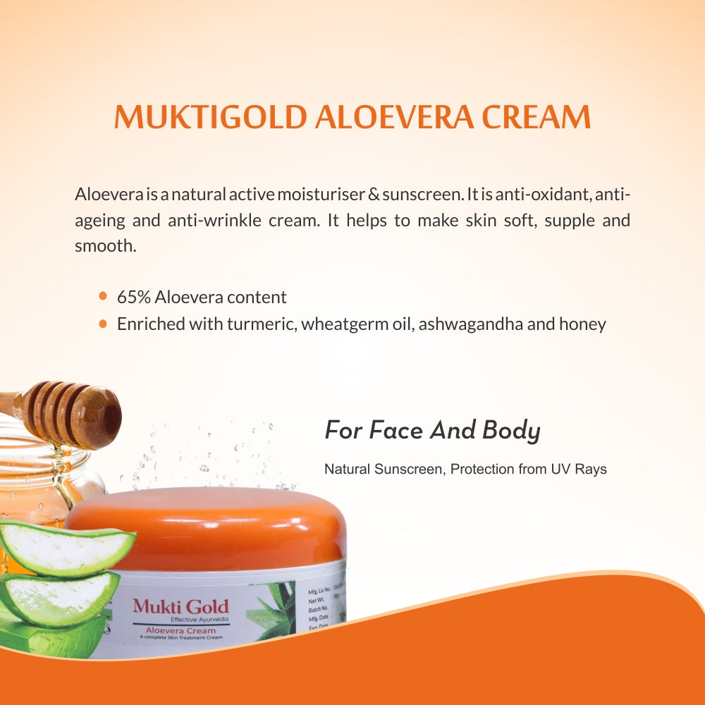 Mukti Gold Aloevera Cream 50g (Pack of 4)