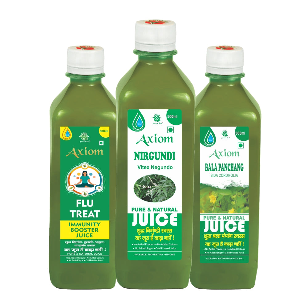 Malaria Dengue Combo (Flu Treat Juice 500ml + Nirgundi Juice 500ml + Bala Juice 500ml)