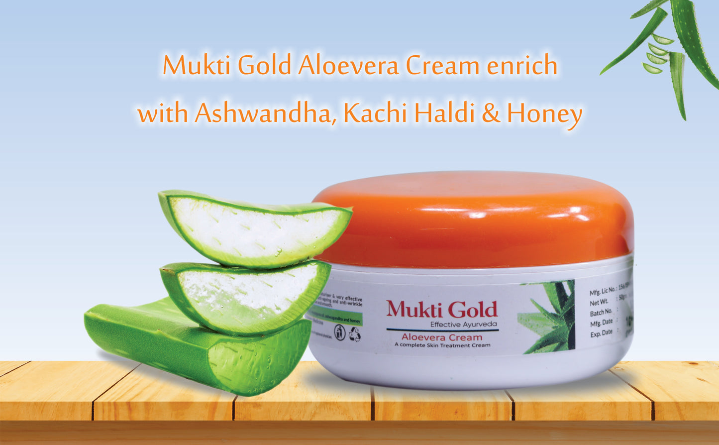 Mukti Gold Aloevera Cream 50g (Pack of 4)