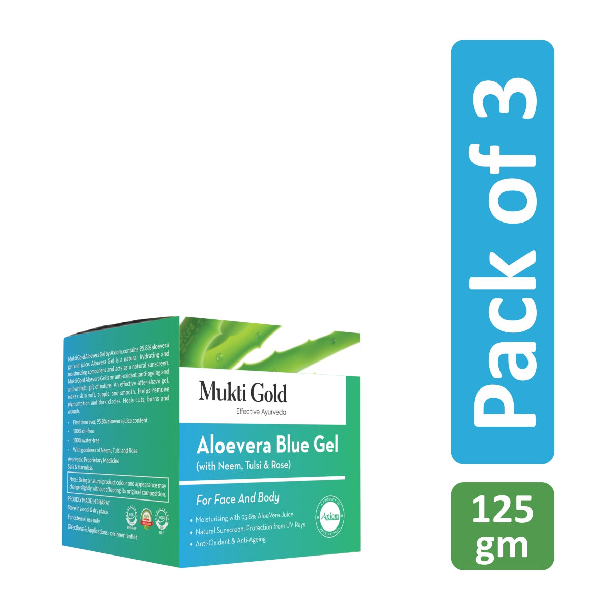 Mukti Gold Aloevera Blue Gel 125gm