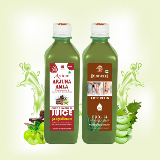 Axiom Osteporosis Combo of Arjuna Amla Juice 500ml + Arthritis COD 14 1000ml