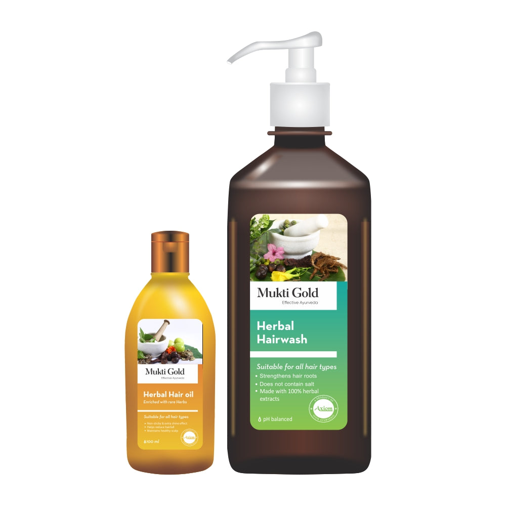 MuktiGold Herbal Hair Wash 400ml (Dispenser) With Herbal Hair Oil 100ml