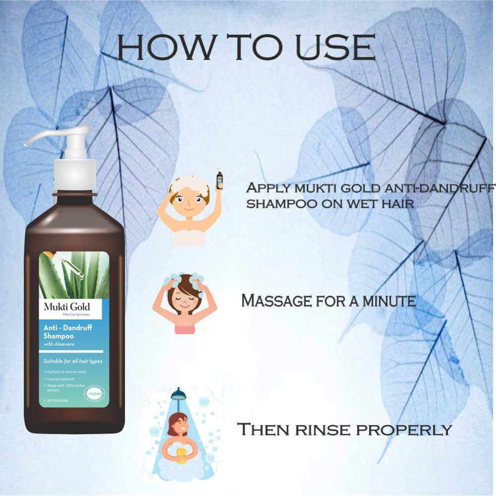 How to Use Mukti Gold Anti Dandruff Herbal Shampoo