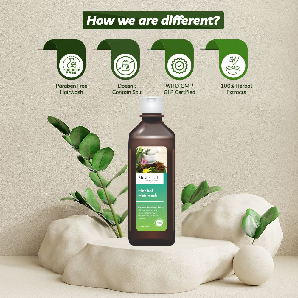 How we are Different Mukti Gold Herbal Hair wash Fliptop 200ml