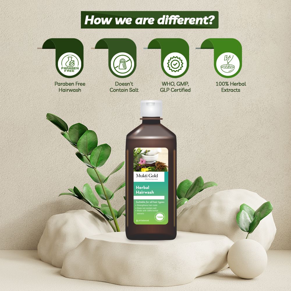 How we are different Mukti Gold Herbal Hair wash (Fliptop)