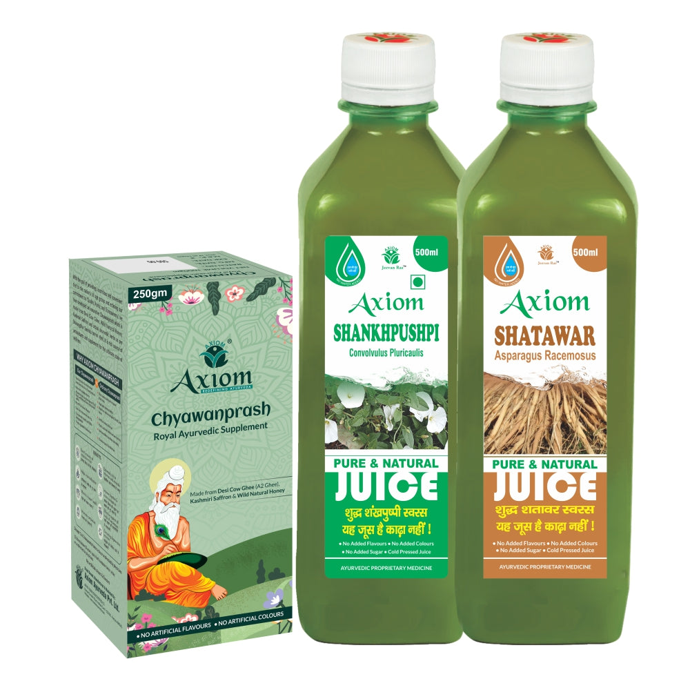 Memory Enhancer Combo (Chyawanprash 250g + Shankhpushpi Juice 500ml + Shatawar Juice 500ml)