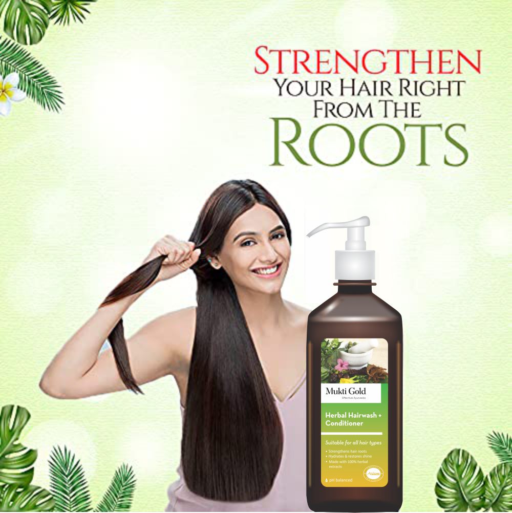 Mukti Gold Herbal Hairwash with conditioner Lifestyle