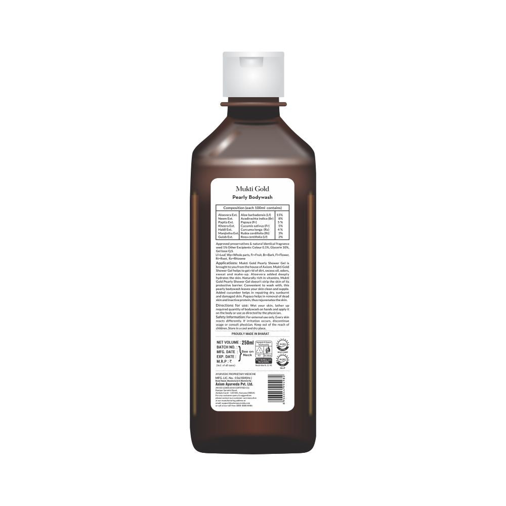 Mukti Gold Pearly Bodywash Back