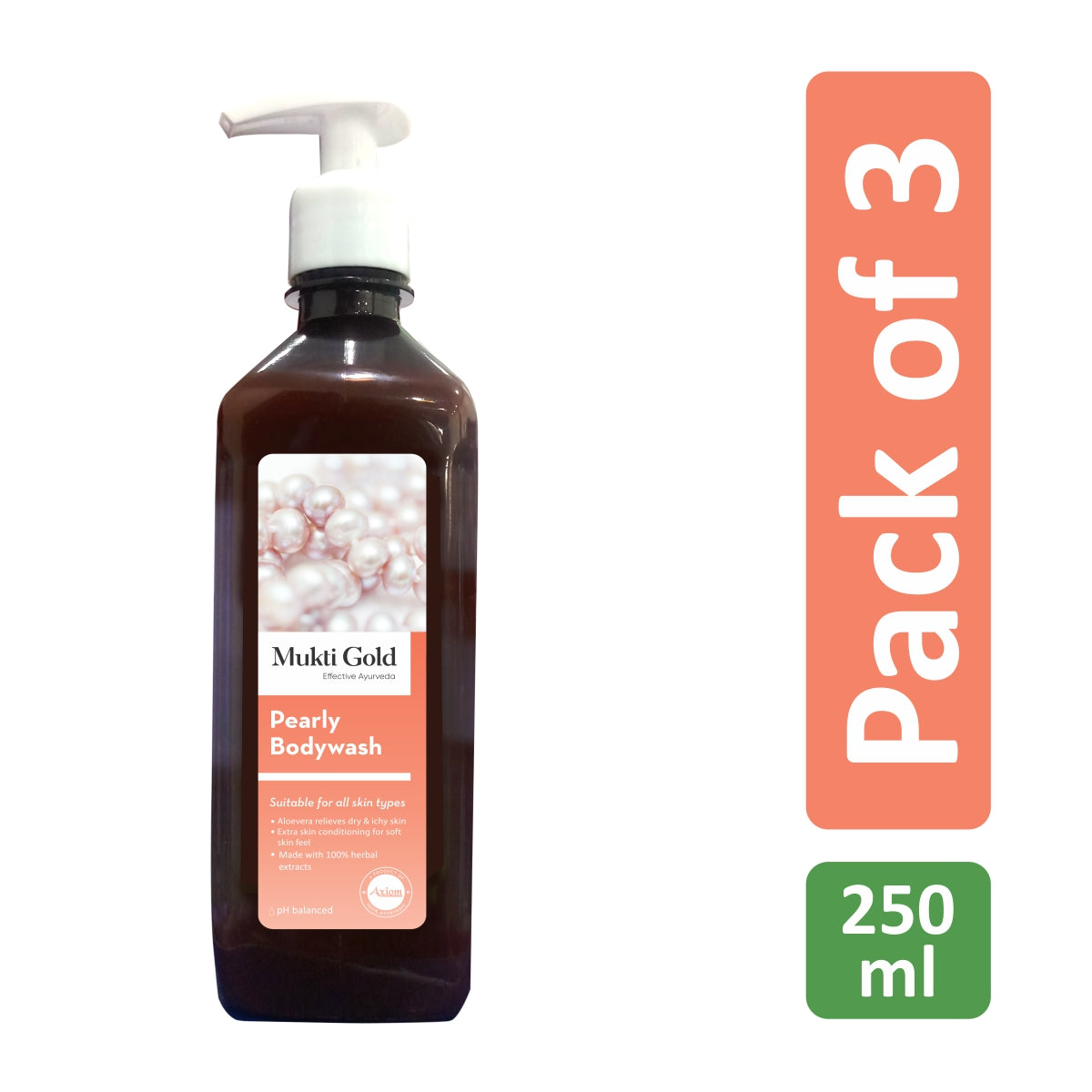 Mukti Gold Pearly Bodywash Pack of 3