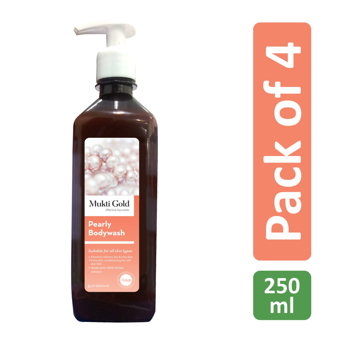 Mukti Gold Pearly Bodywash Pack of 4