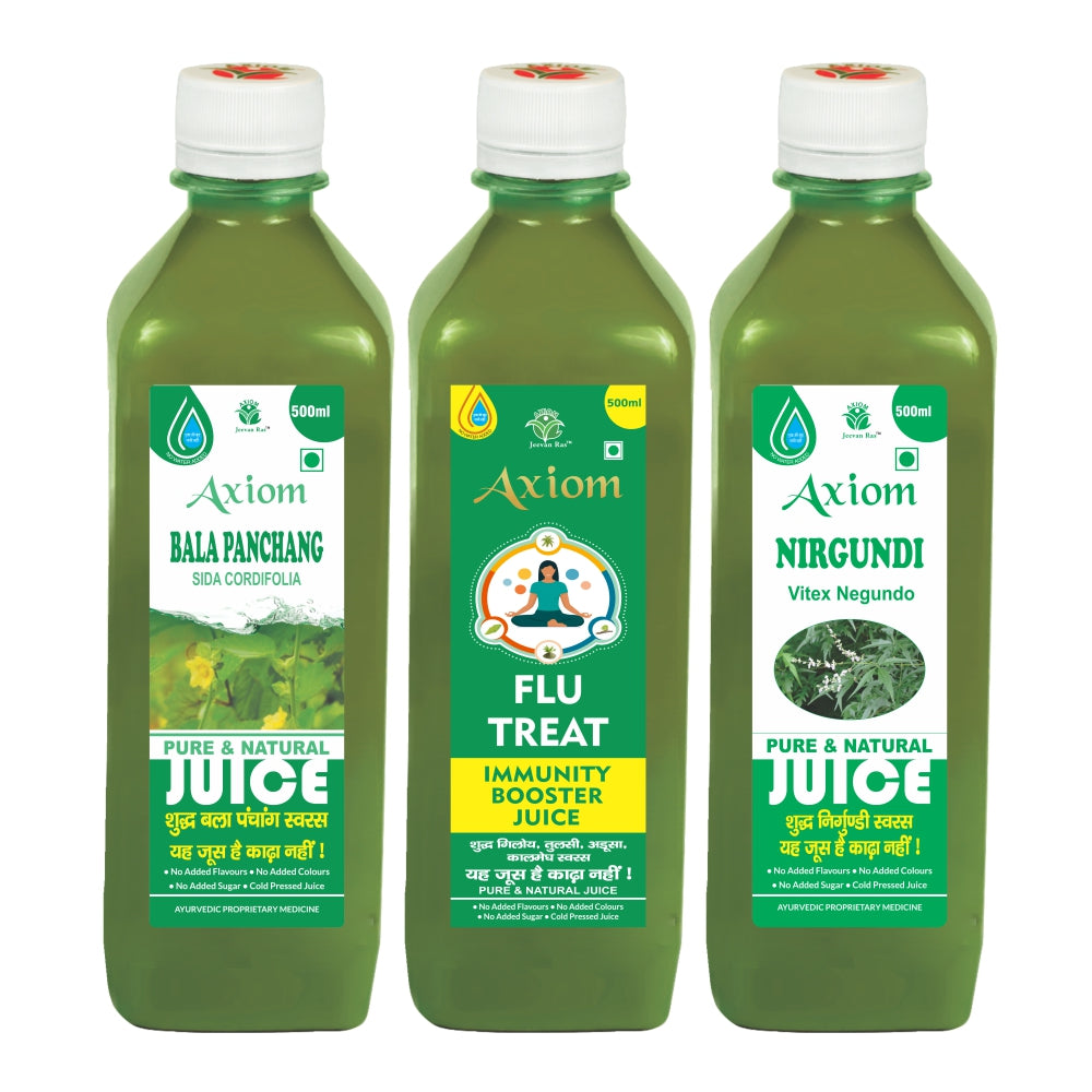 Typhoid Fever Combo (Bala Juice 500ml + Flu Treat Juice 500 ml + Nirgundi Juice 500ml)