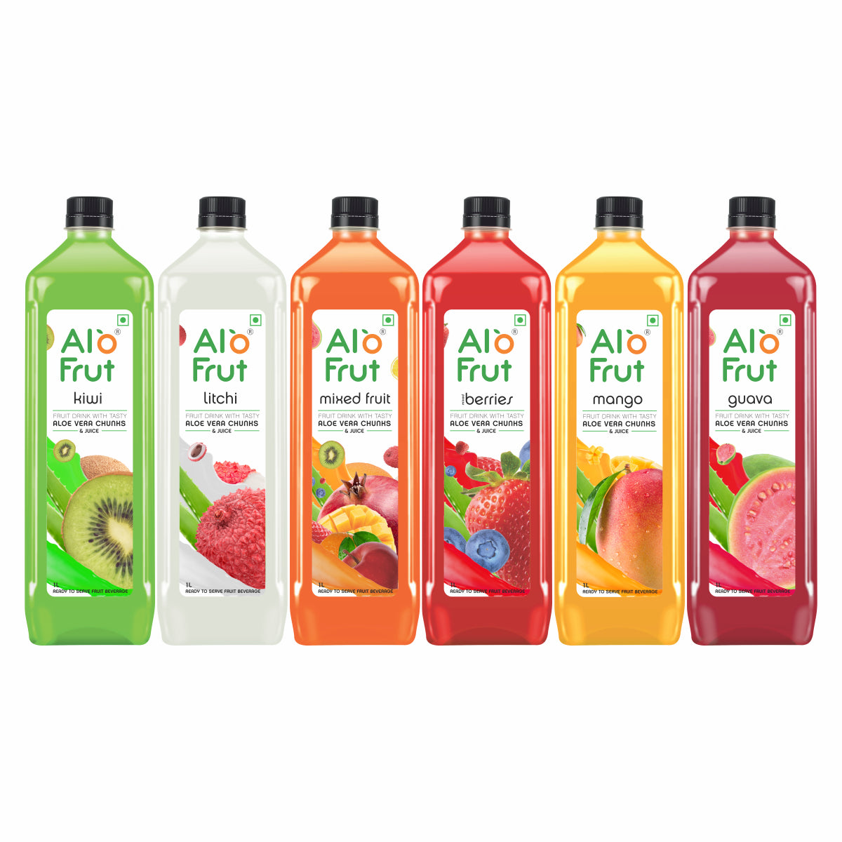 Alo Frut Assorted Aloevera Chunks & Juice 1 ltr