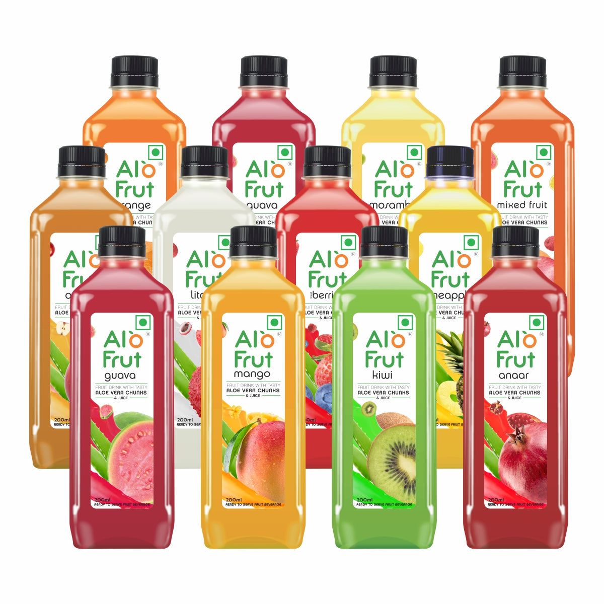 Alo Frut Juices Taste Combo, 200 ml - Pack of 48