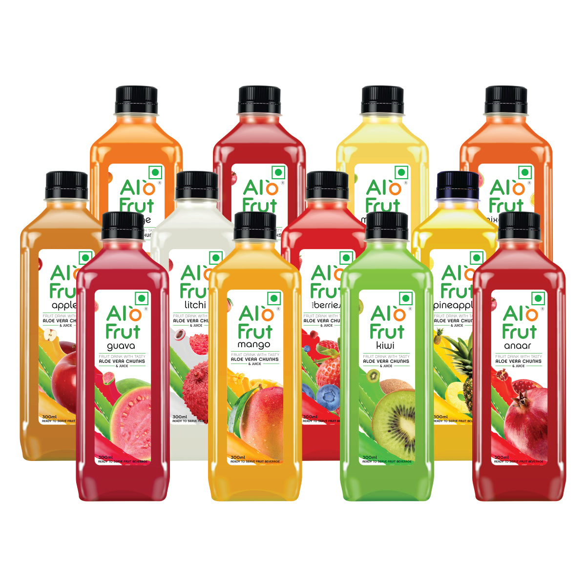 Alo Frut Assorted Aloevera Chunks & Juice 300ml