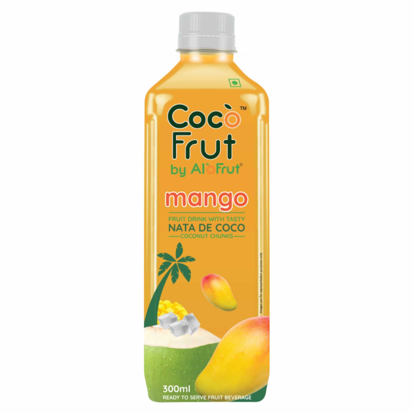 Coco Frut Mango Fruit Drink With Tasty Nata De Coco Coconut Chunks (Sip N Chew) 300ml Pack of 24