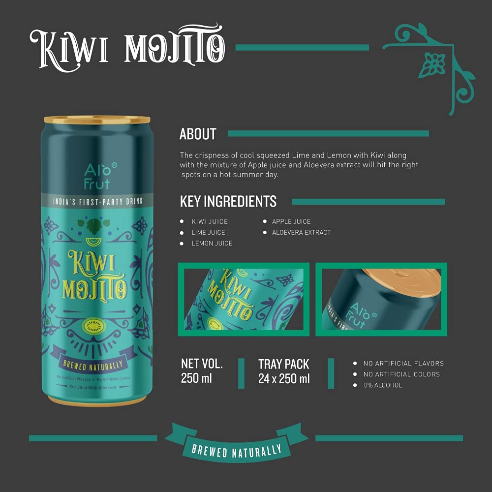 Alo Frut Kiwi Mojito 250 ml Pack of 24