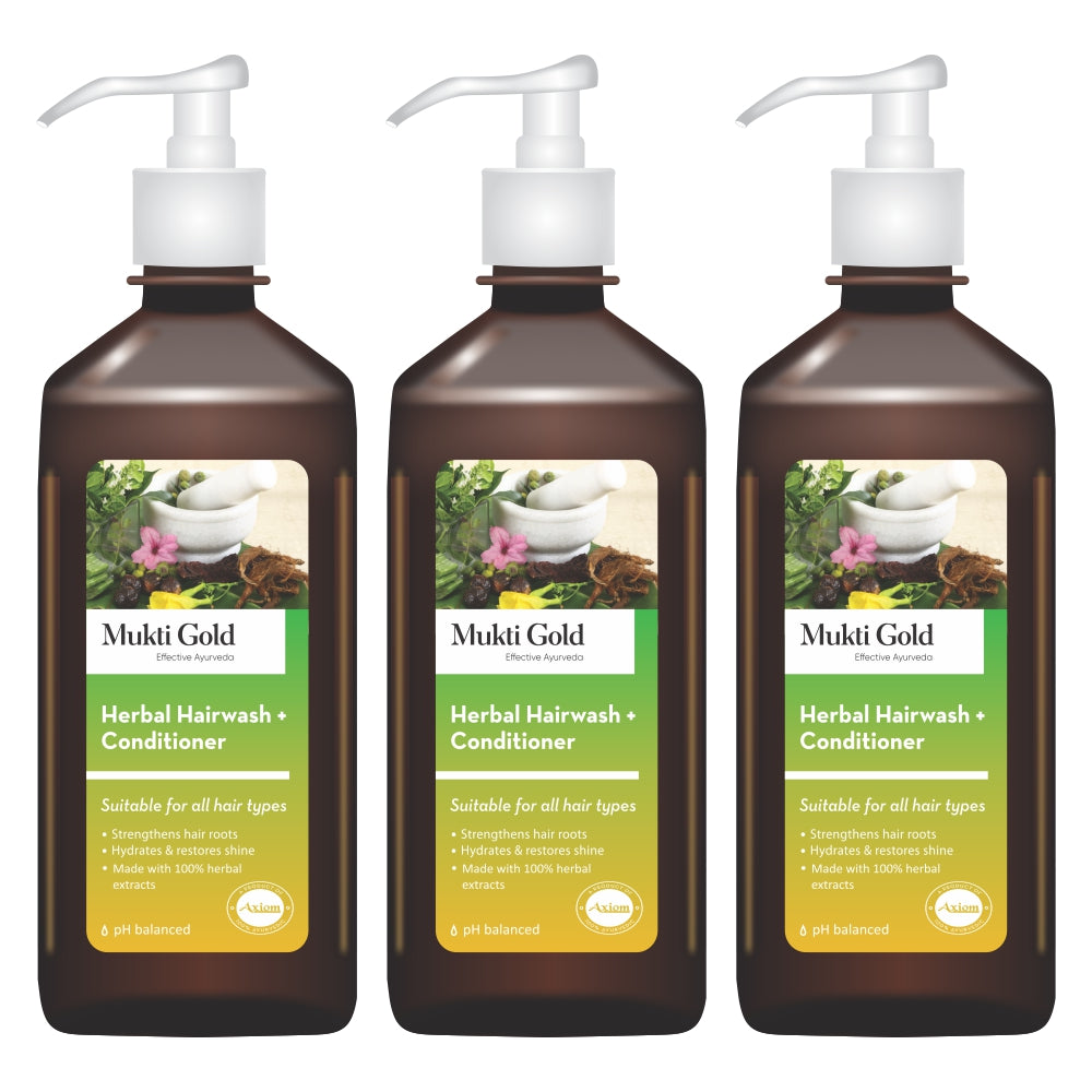Mukti Gold Herbal Hairwash with conditioner Dispenser (400ml)
