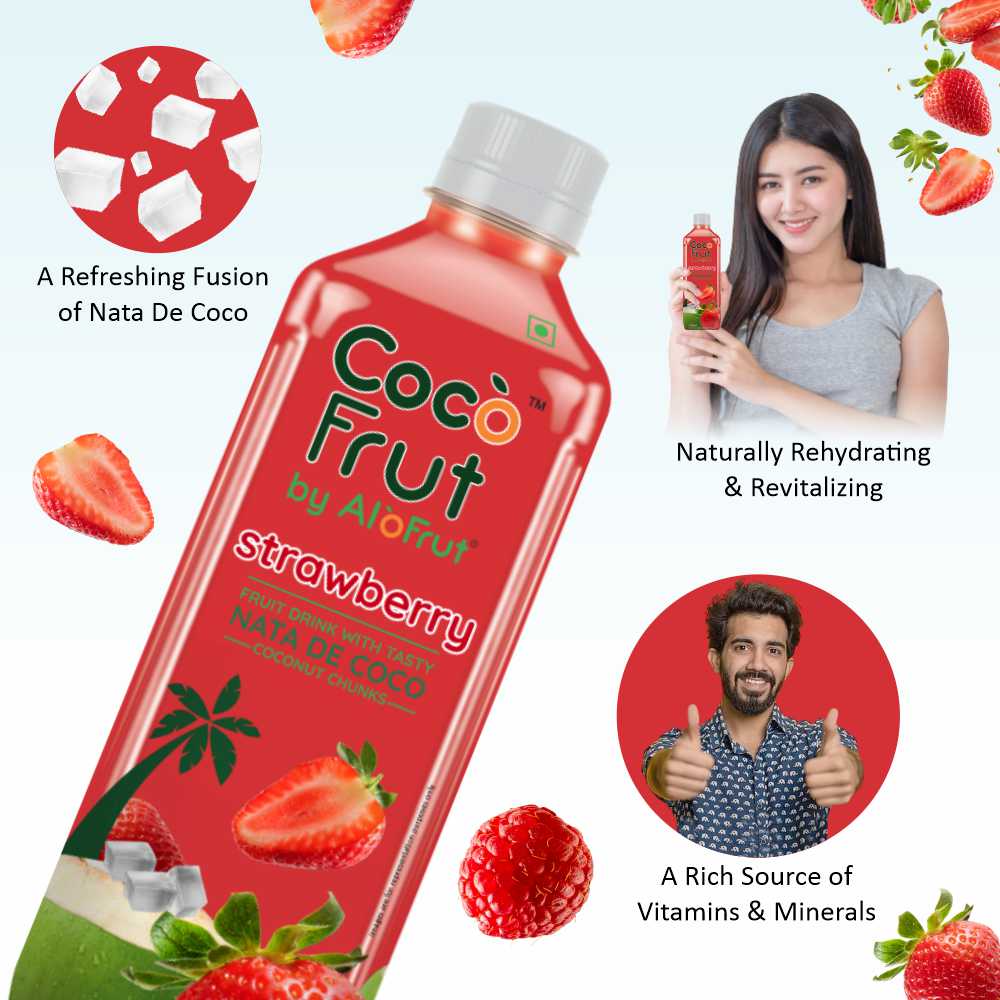 Coco Frut Assorted Fruit Drink With Tasty Nata De Coco Coconut Chunks (Sip N Chew) 300ml Pack of 24