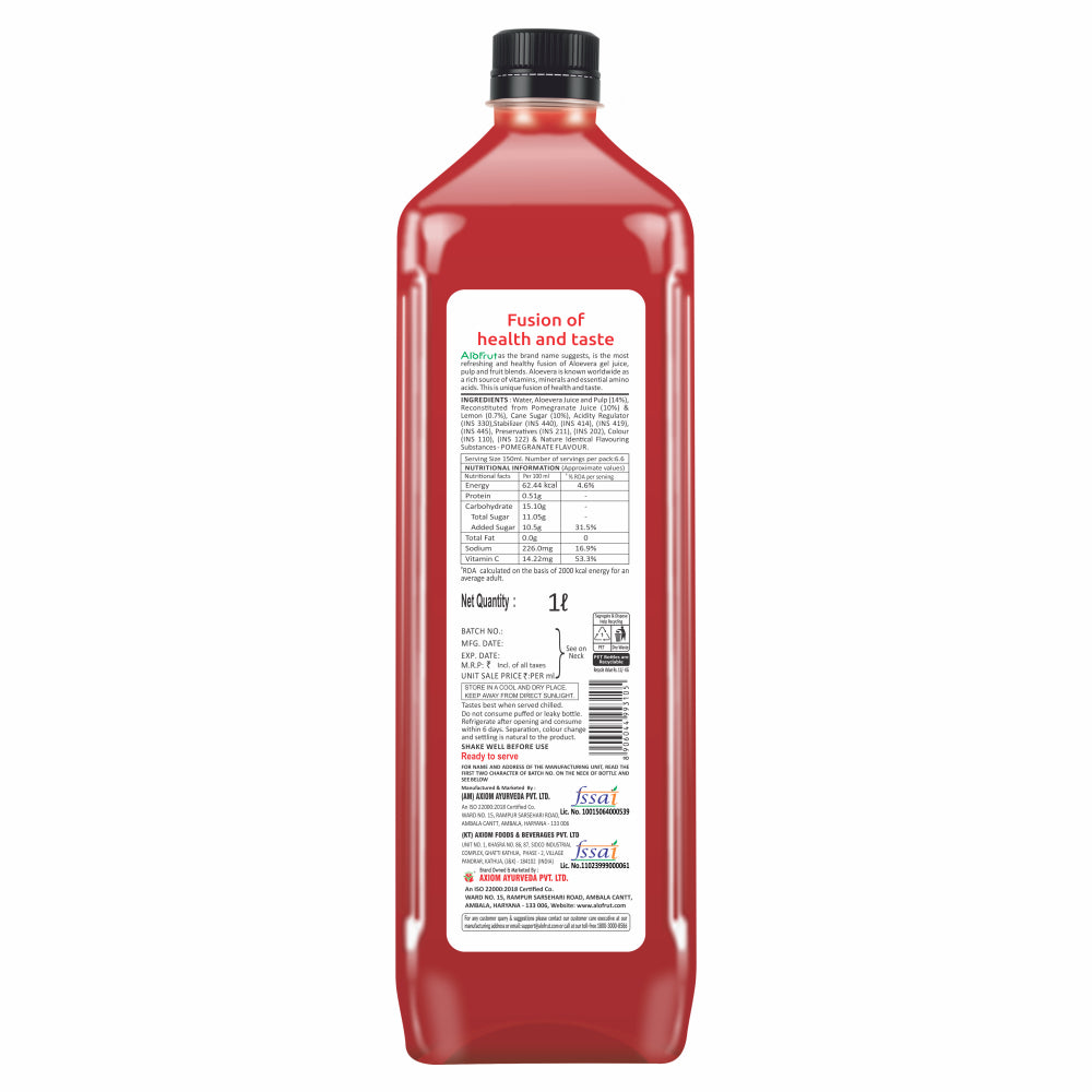 Alo Frut Anaar Aloevera Chunks & Juice Back