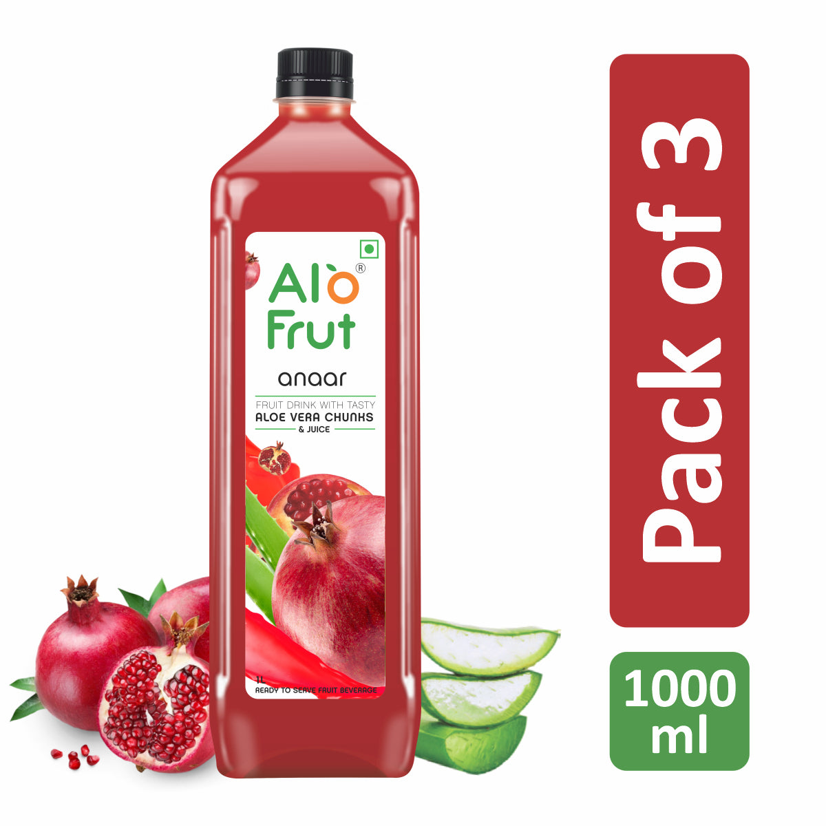 Alo Frut Anaar Juice 1L Pack of 3