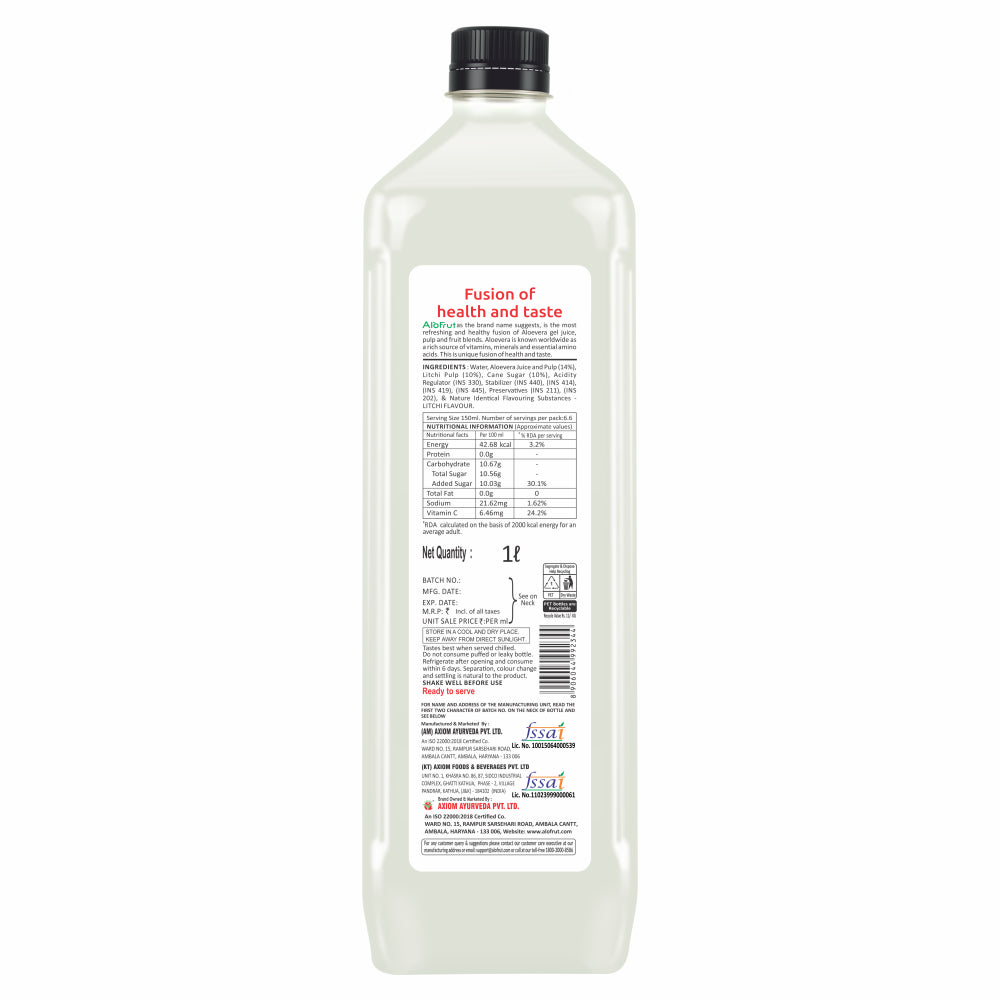 Alo Frut Litchi 1L Back