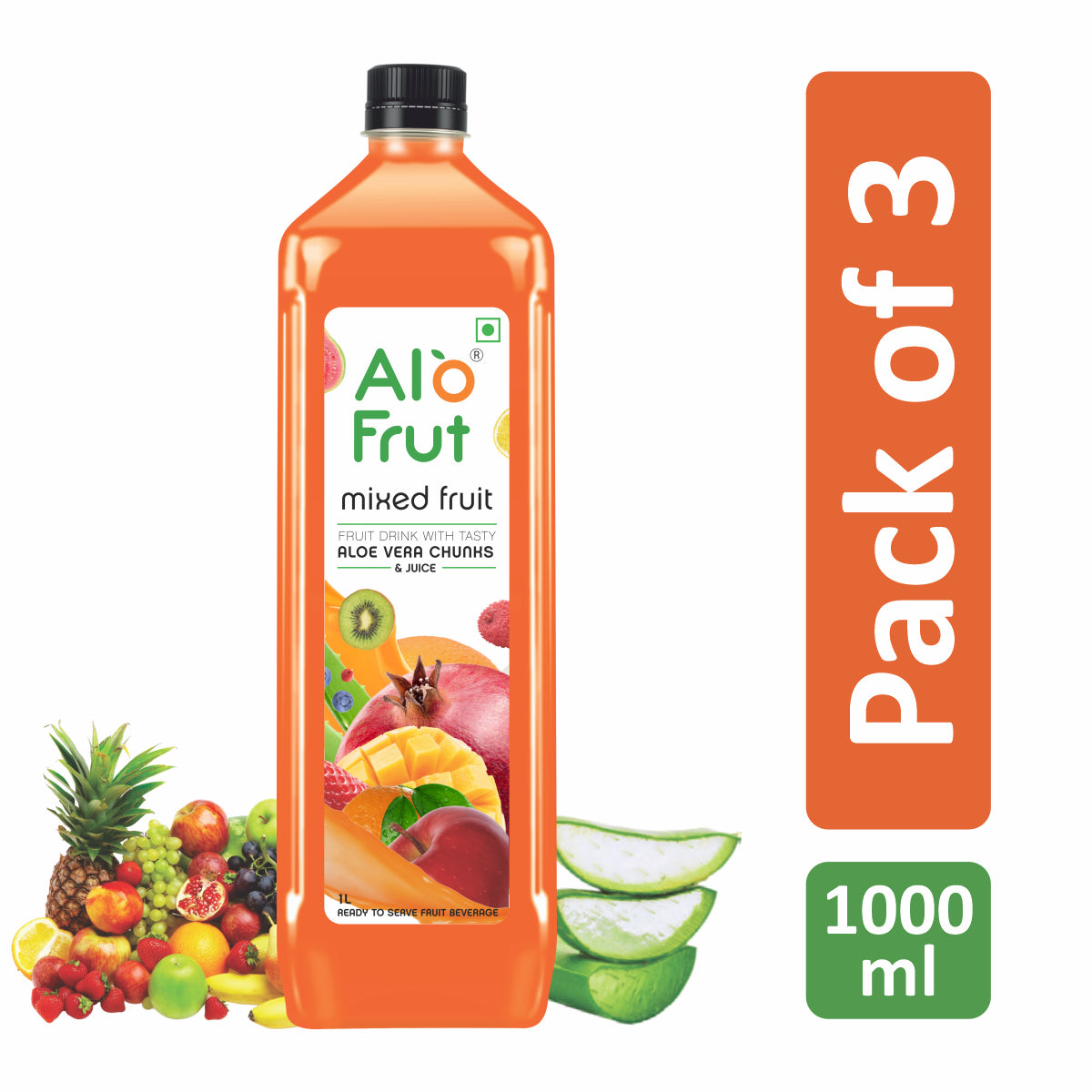 Alo Frut Mixed Fruit Juice  1L Pack Of 3